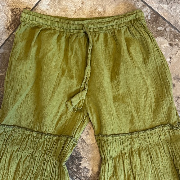 Olive Green Wide Leg Pants - Picture 2 of 5